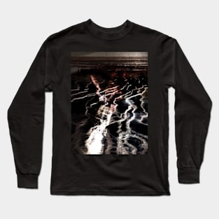 Digital collage, special processing. Person holding his hand, field, energy waves. Beautiful. Gray and brown. Long Sleeve T-Shirt